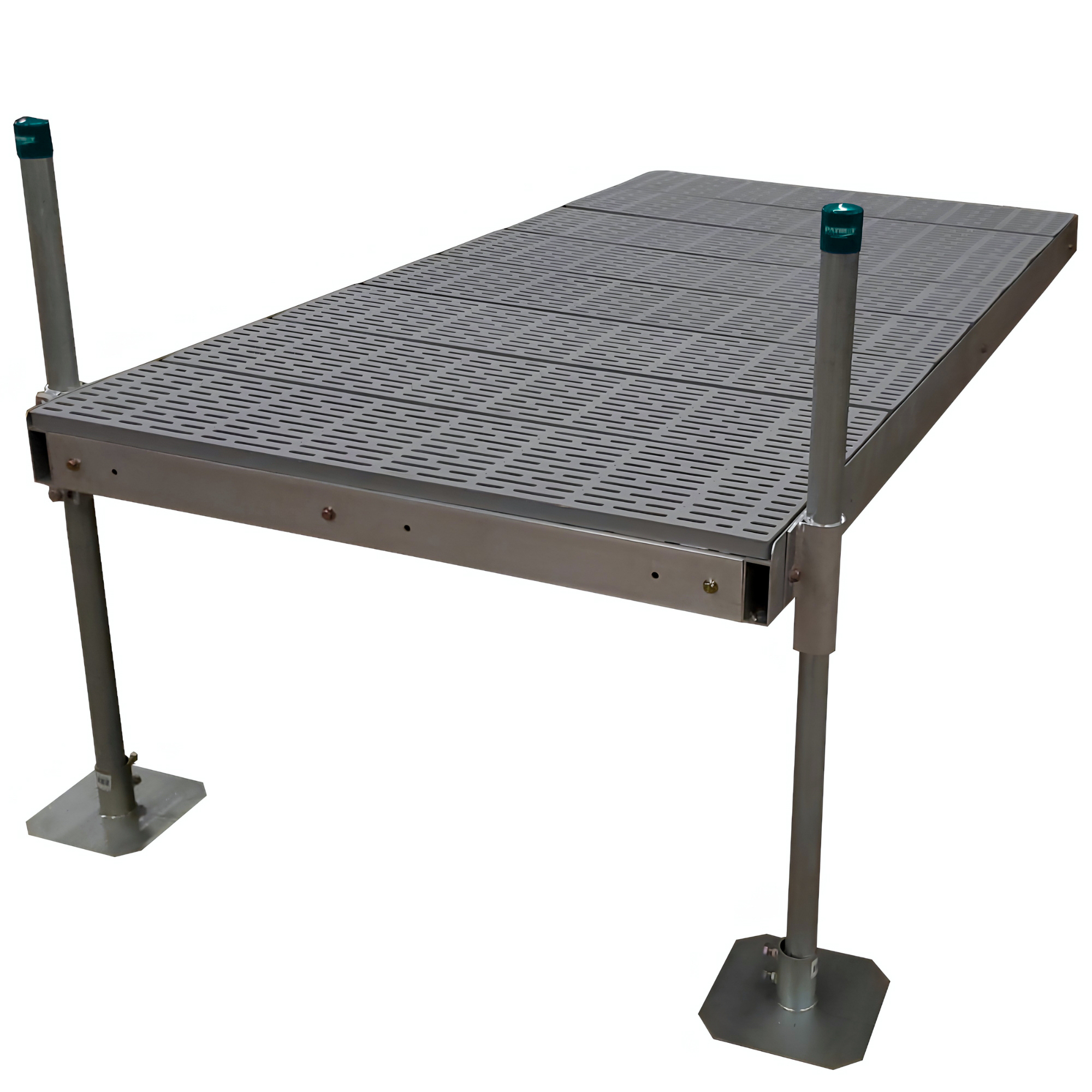 Patriot Docks 4'x8' Low-Profile Stationary Pipe Dock (4' Pipe) (Gray Poly Decking)